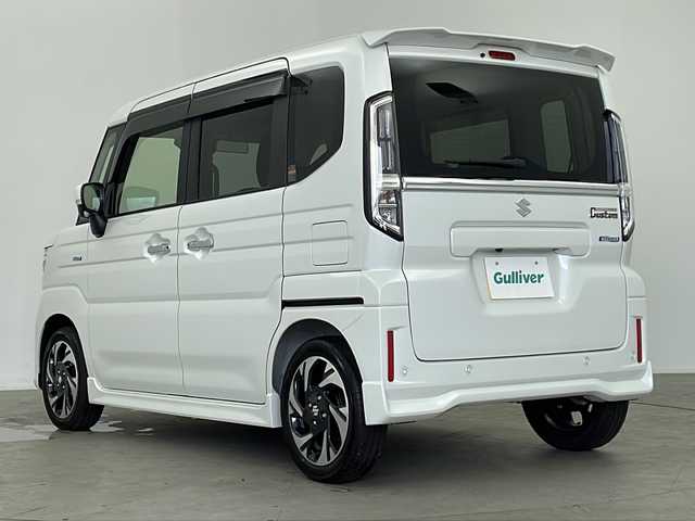 スズキ スペーシア カスタム HYBRID XS 鹿児島県 2025(令7)年 0.2万km ピュアホワイトP 衝突軽減ブレーキ/純正ディスプレィオーディオ/ナビ Bluetooth Android AUTO Apple CarPlay/全方位カメラ/フルセグTV/両側電動スライドドア/ハーフレザーシート/前席シートヒーター /LEDヘッドライト/フォグライト /レーダークルーズコントロール/オートライトコントロール/ヘッドアップディスプレィ/純正15インチアルミホイール/革巻きステアリング/ステアリングヒーター/電子パーキング/純正ドアバイザー/スマートキー×2/エンジンプッシュスタート/保証書