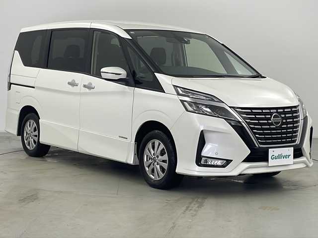 日産 セレナ ハイウェイスター V 道央・札幌 2021(令3)年 6万km ブリリアントホワイトパール ・純正ナビ＆CD＆SD＆BT/・バックカメラ/・プロパイロット/・車線逸脱警報/・車線逸脱防止支援システム/・後側方車両検知警報/・後側方衝突防止支援システム/・エマージェンシーブレーキ/・コーナーセンサー/・クロストラフィックアラート/・LEDライト/・LEDフォグ/・両側パワースライドドア/・タッチフリースライドドア/・社外ドライブレコーダー/・スマートキー