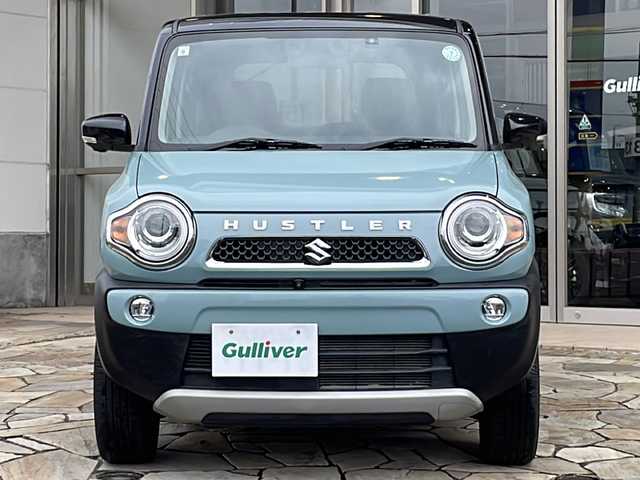 スズキ ハスラー タフワイルド 静岡県 2019(令1)年 2.4万km オフブルーメタリック/ブラック 2トーン 純正ナビ/・AM/FM/・SD/・Memory Music/・iPod/・フルセグTV/・USB/・Bluetooth/・CD/DVD/主要装備/・全方位カメラ/・デュアルカメラブレーキサポート/・ドライブレコーダー/・アイドリングストップ/・横滑り防止装置/・レーンキープアシスト/・運転席＋助手席シートヒーター/・ステアリングスイッチ/・社外アルミ/・フォグランプ