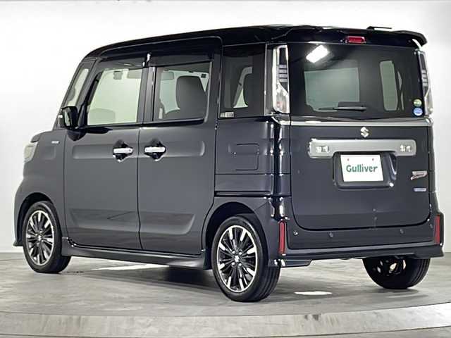 スズキ スペーシア カスタム HYBRID XS 広島県 2018(平30)年 6.9万km ブルーイッシュブラックパール3 レーダーブレーキサポート/社外ナビ/CD/DVD/DTV/Bluetooth/両側パワースライドドア /LEDオートライト/シートヒーター /ハーフレザーシート /アイドリングストップ/純正アルミホイール/フロアマット/純正ドアバイザー/ドライブレコーダー/スマートキー/プッシュスタート