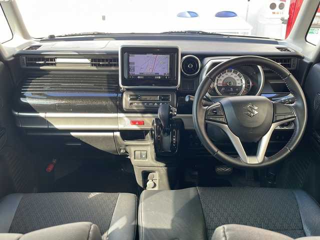スズキ スペーシア カスタム HYBRID XS 広島県 2018(平30)年 6.9万km ブルーイッシュブラックパール3 レーダーブレーキサポート/社外ナビ/CD/DVD/DTV/Bluetooth/両側パワースライドドア /LEDオートライト/シートヒーター /ハーフレザーシート /アイドリングストップ/純正アルミホイール/フロアマット/純正ドアバイザー/ドライブレコーダー/スマートキー/プッシュスタート