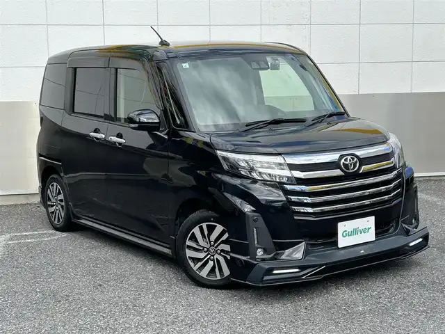 トヨタ ルーミー カスタムG 東京都 2021(令3)年 7.6万km ブラックマイカメタリック GRスポーツフルエアロ/ワンオーナー/純正ナビ / フルセグTV/Bluetooth/DVD/CD/バックカメラ /衝突回避支援ブレーキ/車線逸脱警報/ブレーキ制御付誤発進抑制/アダプティブクルーズコントロール/アダプティブドライビングビーム/衝突警報/ふらつき警報/サイドビューランプ/コーナーセンサー/路側逸脱警報/標識認識警報/両側パワースライドドア/LEDヘッドライト/LEDフォグランプ/オートライト/純正14インチアルミホイール/革調シートカバー/アイドリングストップ/プッシュスタート/スマートキー/電動オート格納ミラー/ウインカーミラー/ステアリングスイッチ/革巻きステアリングホイール/フロアマット/ドアバイザー/保証証/取扱説明書