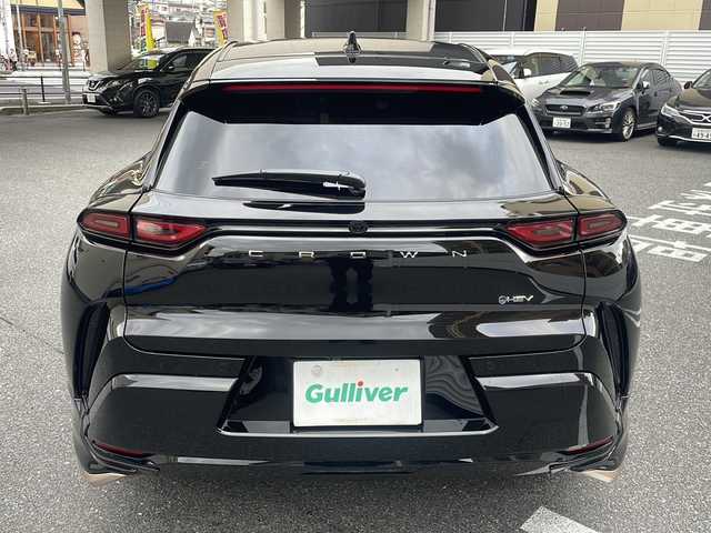 トヨタ クラウン スポーツ Z 広島県 2024(令6)年 0.8万km ブラック /登録時走行距離/　　　　　　　7683キロ/ワンオーナー/パノラマルーフ/純正ナビ/パノラミックビューモニター/地デジ/黒革シート/エアシート/パワーバックドア/モデリスタエアロ/デジタルインナーミラー/置くだけ充電/スペアキー×１/ビルトインETC/新車時整備手帳/　　【保証書】/取扱説明書/