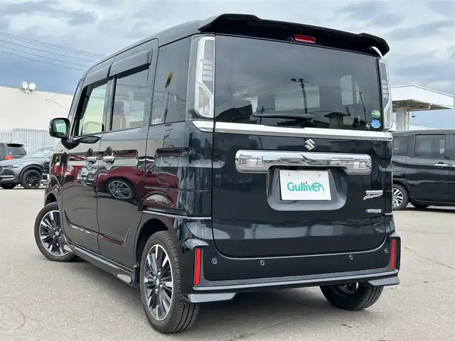 スズキ スペーシア カスタム HYBRID XS 道東・釧路十勝 2019(平31)年 6.7万km ブルーイッシュブラックパール3 4WD/両側パワースライドドア/ETC/革巻きステアリング/電動化駆動ミラー/純正15インチアルミホイール/プッシュスタート/バックカメラ/SDナビ/　（CD/SD/BT）/フルセグTV/レーダーブレーキ/ハーフレザーシート/シートヒーター/（前席のみ）/LEDオートライト/フロントフォグ/ミラーヒーター/コーナーセンサー/ウィンカーミラー/スマートキー/純正ドアバイザー/アイドリングストップ/レーンキープアシスト/衝突軽減システム/横滑り防止装置