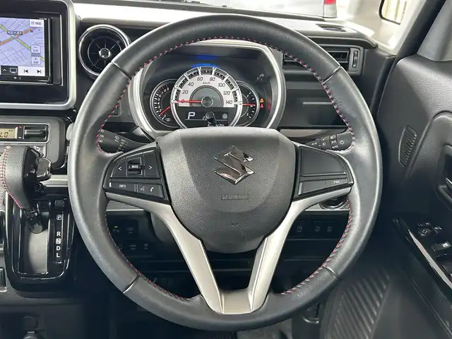 スズキ スペーシア カスタム HYBRID XS 道東・釧路十勝 2019(平31)年 6.7万km ブルーイッシュブラックパール3 4WD/両側パワースライドドア/ETC/革巻きステアリング/電動化駆動ミラー/純正15インチアルミホイール/プッシュスタート/バックカメラ/SDナビ/　（CD/SD/BT）/フルセグTV/レーダーブレーキ/ハーフレザーシート/シートヒーター/（前席のみ）/LEDオートライト/フロントフォグ/ミラーヒーター/コーナーセンサー/ウィンカーミラー/スマートキー/純正ドアバイザー/アイドリングストップ/レーンキープアシスト/衝突軽減システム/横滑り防止装置