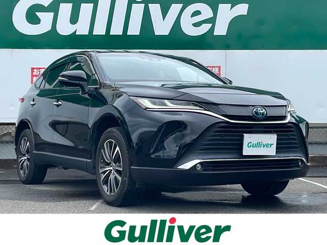 トヨタ ハリアー ハイブリッド G 福島県 2021(令3)年 9.7万km ブラック ４ＷＤ/純正ディスプレイオーディオ/【Miracast/Bluetooth/USB/ラジオ】/バックカメラ/純正18inアルミホイール/TOYOTA Safety Sense/レーダークルーズコントロール/BSM：ブラインドスポットモニター/PCS：プリクラッシュセーフティシステム/オートハイビーム/純正LEDヘッドライト/純正フォグランプ/ドライブレコーダー/純正フロアマット/ETC/スマートキー/エンジンプッシュスタート