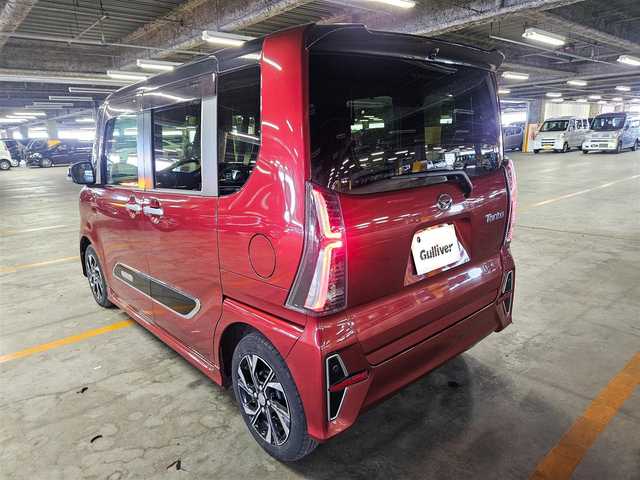ダイハツ タント カスタム X セレクション 島根県 2020(令2)年 5万km ブラックマイカメタリック/ファイアークォーツレッドメタリック 2トーン 〇ワンオーナー/〇社外ナビ/〇フルセグTV/〇パワースライドドア（両側）/〇バックカメラ/〇アイドリングストップ/〇スマートアシスト/・衝突回避支援ブレーキ機能/・コーナーセンサー/・衝突警報機能/〇LEDヘッドランプ/〇オートライト/〇LEDフロントフォグランプ/〇純正14インチアルミ/〇オートエアコン/〇合皮/ファブリックコンビシート/〇シートヒーター/〇USBソケット/〇格納式シートバックテーブル/〇キーフリーシステム/プッシュボタンスタート/〇禁煙車