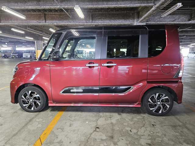 ダイハツ タント カスタム X セレクション 島根県 2020(令2)年 5万km ブラックマイカメタリック/ファイアークォーツレッドメタリック 2トーン 〇ワンオーナー/〇社外ナビ/〇フルセグTV/〇パワースライドドア（両側）/〇バックカメラ/〇アイドリングストップ/〇スマートアシスト/・衝突回避支援ブレーキ機能/・コーナーセンサー/・衝突警報機能/〇LEDヘッドランプ/〇オートライト/〇LEDフロントフォグランプ/〇純正14インチアルミ/〇オートエアコン/〇合皮/ファブリックコンビシート/〇シートヒーター/〇USBソケット/〇格納式シートバックテーブル/〇キーフリーシステム/プッシュボタンスタート/〇禁煙車