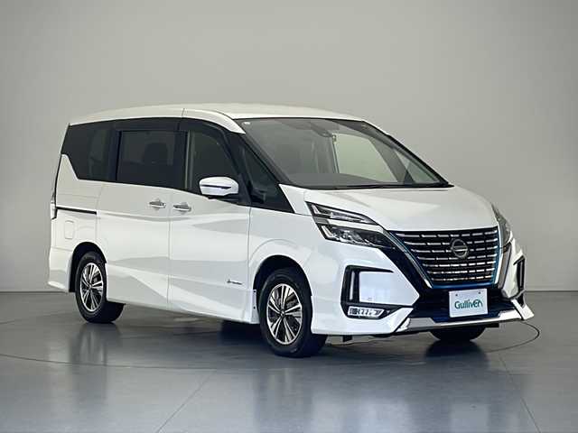 日産 セレナ e－パワー ハイウェイスター V 長野県 2021(令3)年 6.7万km ブリリアントホワイトパール 社外SDナビ/Bluetooth/CD/DVD/フルセグTV/全方位カメラ/社外前後ドライブレコーダー/ETC/デジタルインナーミラー/横滑り防止装置/衝突被害軽減システム/プロパイロット/駐車支援/ふらつき警報/側方支援/後側支援/速度標識表示/道路標識表示/ステアリングスイッチ/両側パワースライドドア/純正フロアマット/ドアバイザー/純正15インチAW装着/社外AW付き夏タイヤ4本積込/電動格納ミラー/コーナーセンサー/スマートキー/スペアキー1本/LEDヘッドライト