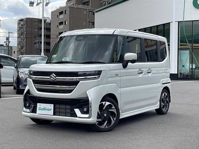 スズキ スペーシア カスタム HYBRID XS ターボ 長野県 2023(令5)年 0.6万km ピュアホワイトP 純正9インチメモリナビ/AppleCarPlay対応/Bluetooth Audio/フルセグテレビ/全方位カメラ・バックカメラ/レーダークルーズコントロール/純正15インチアルミホイール/両側パワースライドドア/ヘッドアップディスプレイ/前後コーナーセンサー/衝突被害軽減ブレーキ/ステアリングヒーター/ハーフレザーシート/前席シートヒーター/アイドリングストップ/ステアリングスイッチ/パドルシフト/LEDヘッドライト/オートハイビーム/オートライト/フォグランプ/純正フロアマット/プッシュスタート/スマートキー/スペアキー/取扱説明書/保証書