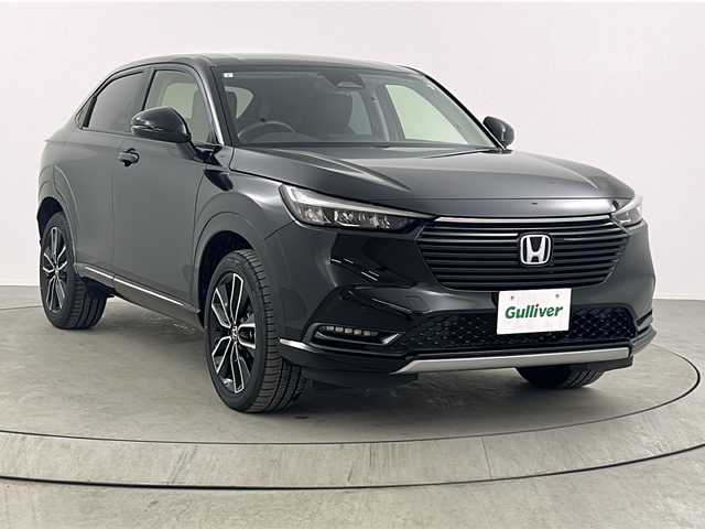 ホンダ ヴェゼル ハイブリッド e:HEV Z 熊本県 2021(令3)年 3.4万km クリスタルブラックパール 純正SDナビ/フルセグ CD DVD BT MSV/バックカメラ/レーダークルーズコントロール/LKA/衝突軽減ブレーキ/BSI/コーナーセンサー/ハーフレザーシート/シートヒーター/ステアリングヒーター/ハンズフリーパワーバックドア/LEDヘッドライト/LEDフォグライト/オートライト/ETC/純正18インチアルミホイール/スマートキー