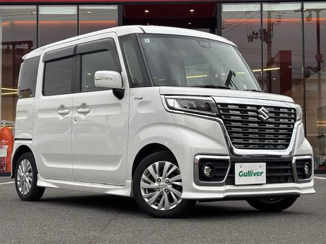 スズキ スペーシア カスタム HYBRID GS 宮城県 2020(令2)年 3万km ピュアホワイトP 登録時走行距離２９７１７ｋｍ/片側パワースライドドア/デュアルセンサーブレーキサポート/純正ナビ/・フルセグ/・Bluetooth/・AUX/・CD/DVD/・FM/AM/ETC/クリアランスソナー/レーンキープアシスト/アイドリングストップ/横滑り防止機能/オートライト/ＬＥＤヘッドライト/シートヒーター/エンジンスターター/プッシュスタート/スマートキー/フォグランプ/ウインカーミラー/ドアバイザー/後席サンシェード/純正フロアマット