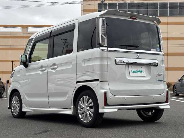 スズキ スペーシア カスタム HYBRID GS 宮城県 2020(令2)年 3万km ピュアホワイトP 登録時走行距離２９７１７ｋｍ/片側パワースライドドア/デュアルセンサーブレーキサポート/純正ナビ/・フルセグ/・Bluetooth/・AUX/・CD/DVD/・FM/AM/ETC/クリアランスソナー/レーンキープアシスト/アイドリングストップ/横滑り防止機能/オートライト/ＬＥＤヘッドライト/シートヒーター/エンジンスターター/プッシュスタート/スマートキー/フォグランプ/ウインカーミラー/ドアバイザー/後席サンシェード/純正フロアマット