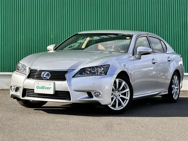 レクサス ＧＳ 450h バージョンL 宮城県 2012(平24)年 8.7万km ソニックシルバー ミリ波レーダー方式プリクラッシュセーフティシステム/レーダークルーズコントロール/オートマチックハイビーム/クリアランスソナー/ヘッドアップディスプレイ/パワートランクリッド/＝＝＝/ワンオーナー/純正HDDナビ/・Bluetooth/・フルセグTV/・CD/DVD/ETC/運転席・助手席 ベンチレーション機能 (送風機能)/運転席・助手席 シートヒーター/パワーシート/シートメモリー/NAVI・AI-AVS (電子制御サスペンション)/12.3インチワイドディスプレイナビゲーション/LEDヘッドランプ /LEDフロントフォグランプ/社外18インチAW/撥水機能付スーパーUV・IRカットガラス (フロントドア)/雨滴感知式オートワイパー /オート電動格納式ドアミラー/セミアニリン本革シート/後席シートヒーター/後席オーディオ＆エアコンコントロールパネル/電動リヤウインドゥサンシェード/リヤドアサンシェード/後席空間検知センサー /10エアバッグシステム