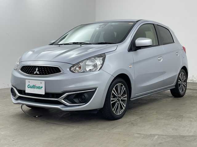 三菱 ミラージュ M 兵庫県 2018(平30)年 1.8万km クールシルバーメタリック ・前方ドライブレコーダー/・AM・FM・CD・オーディオ/・アイドリングストップ/・衝突軽減ブレーキ/・ETC/・プッシュスタート/・スマートキー/・ヘッドライトレベライザー/・電動格納ミラー/・オートエアコン/・取扱説明書