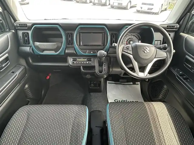 スズキ ハスラー HYBRID G 愛媛県 2022(令4)年 1.4万km デニムブルー ガンメタリック 2トーン 衝突被害軽減システム/社外7インチナビ/バックコーナーセンサー/ETC/前後ドライブレコーダー/Bluetooth接続/シートヒーター/ミュージックプレイヤー接続/オートマチックハイビーム/エンジンスタートボタン/パワーステアリング/レーンキープアシスト/ダブルエアバック/サイドエアバック/アイドリングストップ/横滑り防止装置/盗難防止装置/社外バックカメラ/フルフラットシート/オートライト/ABS