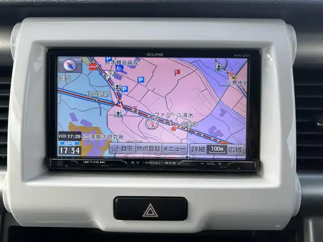 スズキ ハスラー G 熊本県 2014(平26)年 7.1万km パールホワイト 社外SDナビ(AVN-Z03i)/【フルセグTV/CD/DVD/Bluetooth】/バックカメラ/衝突被害軽減システム/社外14インチアルミホイール/シートヒーター(D席)/オートライト/ビルトインETC/ドライブレコーダー/アイドリングストップ/横滑り防止装置/純正フロアマット/プッシュスタート/スマートキー/取扱説明書/保証書