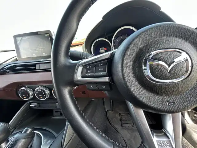 マツダ ロードスター ＲＦ VS 栃木県 2017(平29)年 6.5万km マシーングレープレミアムM 6速MT/マツダコネクトナビ/フルセグTV/DVD/Bluetooth/USB/ブラウンレザーシート/シートヒーター/ETC/前後ドライブレコーダー/電動オープン/ブラインドスポットモニター/車線逸脱警報/LEDオートライト/フットイルミネーション/スマートキー/プッシュEgスタート