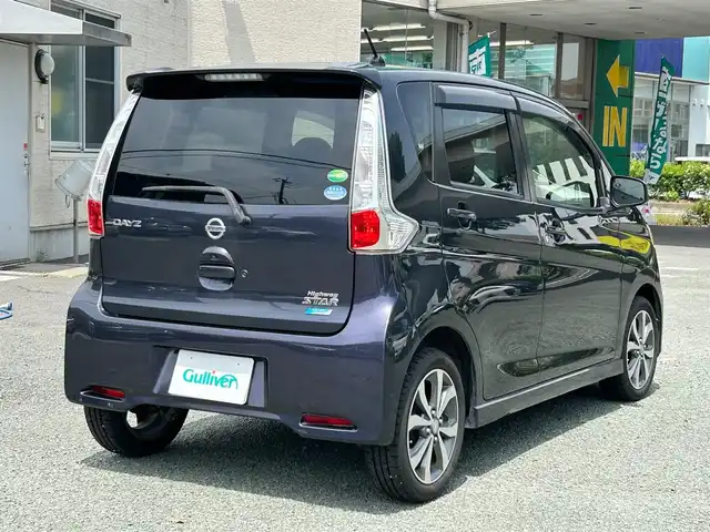 日産 デイズ ハイウェイスターG 熊本県 2013(平25)年 11.8万km プレミアムパープルP プッシュスタート/純正ナビ/（CD・DVD・フルセグTV・BTオーディオ・SD）/アラウンドビューモニター/純正15インチAW/キセノンヘッドライト/オートライト/フォグライト/純正フロアマット/純正ドアバイザー/スペアキー×1本