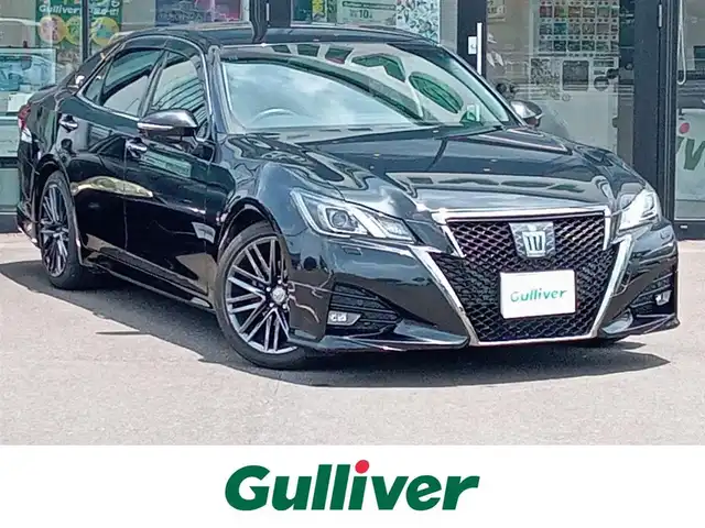 トヨタ クラウン アスリート G-T 福井県 2015(平27)年 4.3万km プレシャスブラックパール ワンオーナー車/純正18インチAW/パドルシフト/電動トランクリッド/本革シート/シートヒーター・エアシート/前席パワーシート/バックカメラ/LEDヘッドライト/Fフォグ/レーダークルーズコントロール/前後コーナーセンサー/ビルトインETC/純正メモリナビ/フルセグテレビ/横滑り防止装置/盗難防止装置/アイドリングストップ/ダブル＋サイドエアバッグ/カーテンエアバッグ/純正フロアマット/スマートキー