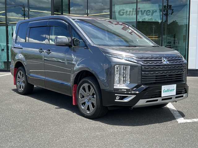 三菱 デリカＤ：５ ジャスパー 鹿児島県 2020(令2)年 1.8万km アイガーグレーM/ダイヤモンドブラックマイカ 純正SDナビ/Bluetooth/CD/SD/iPod/DVD/ETC/全方位カメラ/TV/フルセグ/横滑り防止装置/ABS/純正AW18/純正フロアマット/盗難防止装置/オートライト/オートマチックハイビーム/ハーフレザーシート/保証書/取扱説明書/記録簿/衝突軽減システム