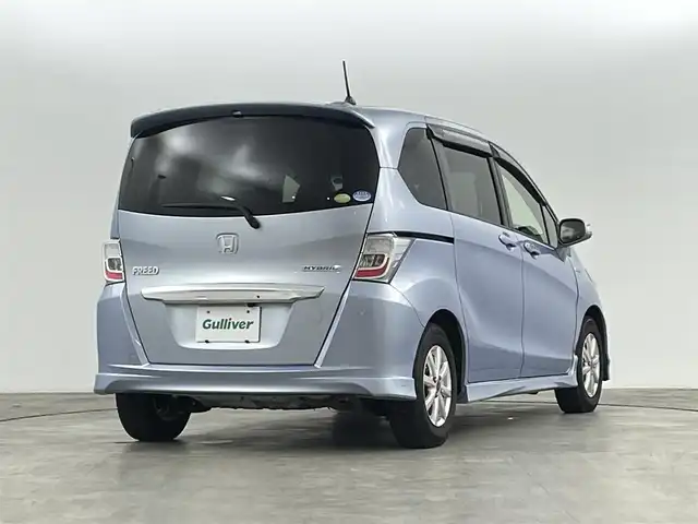 ホンダ フリード ハイブリット ジャストセレクション 福島県 2012(平24)年 12.2万km プレミアムブルーオパールメタリック 純正ナビゲーション/・型式：VXM-135VFN/・TV/Bluetooth/CD/DVD/AM・FM/SD/・バックカメラ/・ETC/両側パワースライドドア/革巻きステアリング/・ステアリングスイッチ/スマートキー/・スペアキー/HIDライト/純正フロアマット/ドアバイザー/電動格納ウィンカーミラー