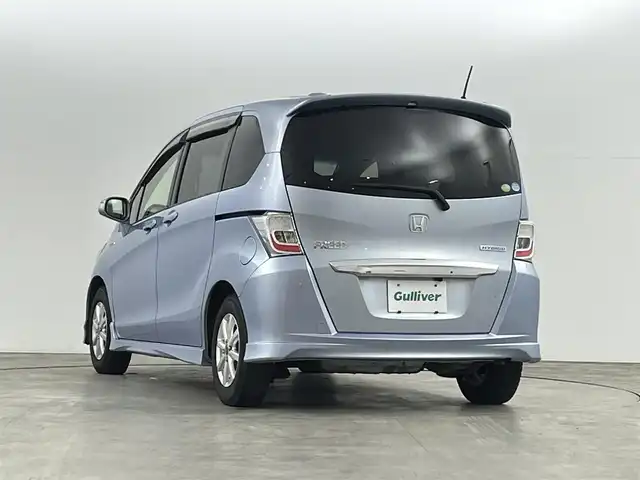 ホンダ フリード ハイブリット ジャストセレクション 福島県 2012(平24)年 12.2万km プレミアムブルーオパールメタリック 純正ナビゲーション/・型式：VXM-135VFN/・TV/Bluetooth/CD/DVD/AM・FM/SD/・バックカメラ/・ETC/両側パワースライドドア/革巻きステアリング/・ステアリングスイッチ/スマートキー/・スペアキー/HIDライト/純正フロアマット/ドアバイザー/電動格納ウィンカーミラー