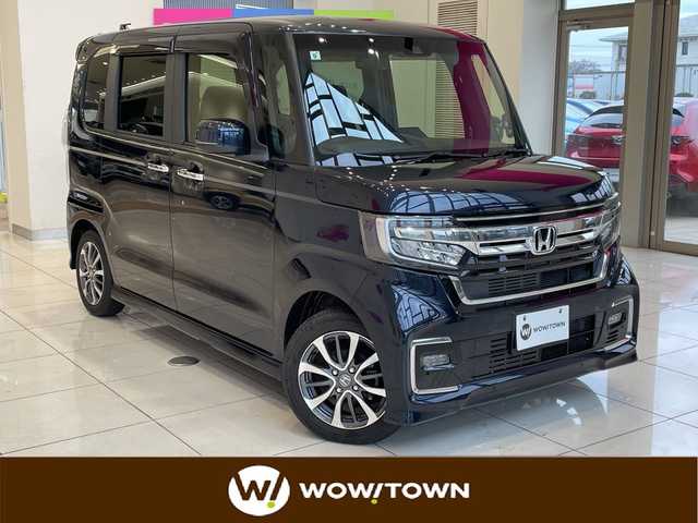 ホンダ Ｎ ＢＯＸ カスタム L 埼玉県 2021(令3)年 5.3万km ミッドナイトブルービームM ホンダセンシング/純正8インチナビ/　　CD/DVD/BT/USB/フルセグ/バックカメラ/左パワースライドドア/レーダークルーズコントロール/レーンキープアシスト/シートヒーター/パーキングセンサー/純正14インチアルミホイール/LEDヘッドライト/ETC/スマートキー/禁煙車