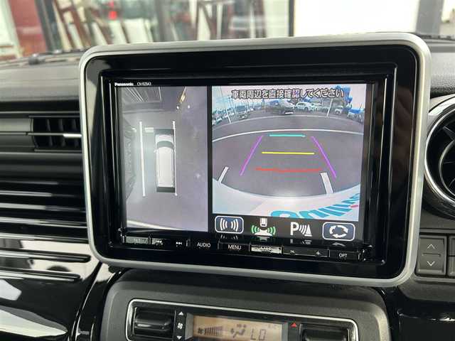スズキ スペーシア カスタム HYBRID XS ターボ 千葉県 2018(平30)年 0.6万km ピュアホワイトパール/ブラック2トーン 純正8インチメモリナビ/(フルセグTV BT CD DVD FM AM)/全周囲カメラ/衝突被害軽減システム/車線逸脱警報/クルーズコントロール/両側パワースライドドア/横滑り防止装置/ETC/ドライブレコーダー/アイドリングストップ/LEDヘッドライト/フォグランプ/オートライト/ウィンカーミラー/電動格納ミラー/純正15インチAW/シートヒーター/シートリフター/プッシュスタート/スマートキー/スペアキー/フロアマット/ドアバイザー/取扱説明書/保証書