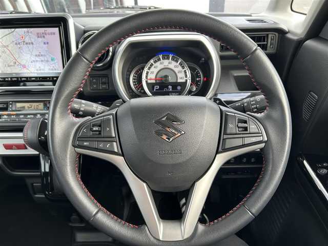 スズキ スペーシア カスタム HYBRID XS ターボ 千葉県 2018(平30)年 0.6万km ピュアホワイトパール/ブラック2トーン 純正8インチメモリナビ/(フルセグTV BT CD DVD FM AM)/全周囲カメラ/衝突被害軽減システム/車線逸脱警報/クルーズコントロール/両側パワースライドドア/横滑り防止装置/ETC/ドライブレコーダー/アイドリングストップ/LEDヘッドライト/フォグランプ/オートライト/ウィンカーミラー/電動格納ミラー/純正15インチAW/シートヒーター/シートリフター/プッシュスタート/スマートキー/スペアキー/フロアマット/ドアバイザー/取扱説明書/保証書