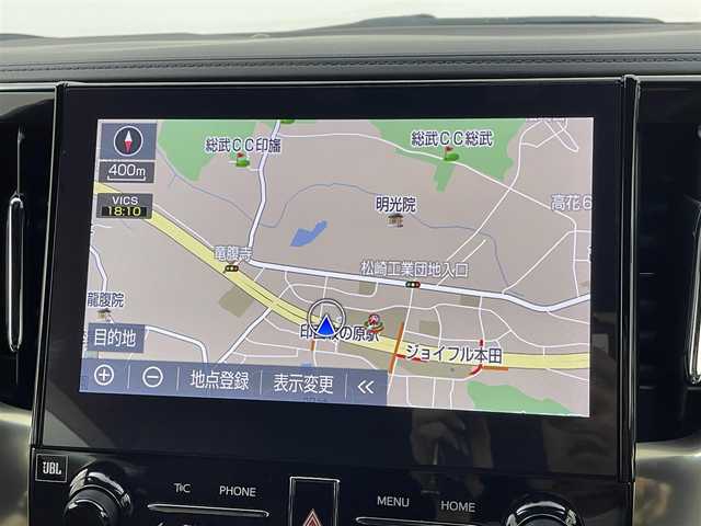 トヨタ アルファード S タイプゴールドⅢ 千葉県 2022(令4)年 1.5万km ブラック セーフティセンス（予防安全パッケージ）/プリクラッシュセーフティ/ロードサインアシスト/レーダークルーズコントロール（全車速追従機能付）/レーントレーシングアシスト/アダプティブハイビームシステム/純正10.5インチディスプレイナビ/JBLプレミアムサウンド/フルセグTV/Blu-ray/DVD/CD/ETC2.0/17スピーカー（12chアンプ）/Apple CarPlay/Android Auto/インテリジェントパーキングアシスト2/全方位カメラ/13.3インチリアエンターテイメントシステム/デジタルインナーミラー/両側パワースライドドア/Wサンルーフ/スマートキー/ブラインドスポットモニター/レザー調ブラウンシートカバー