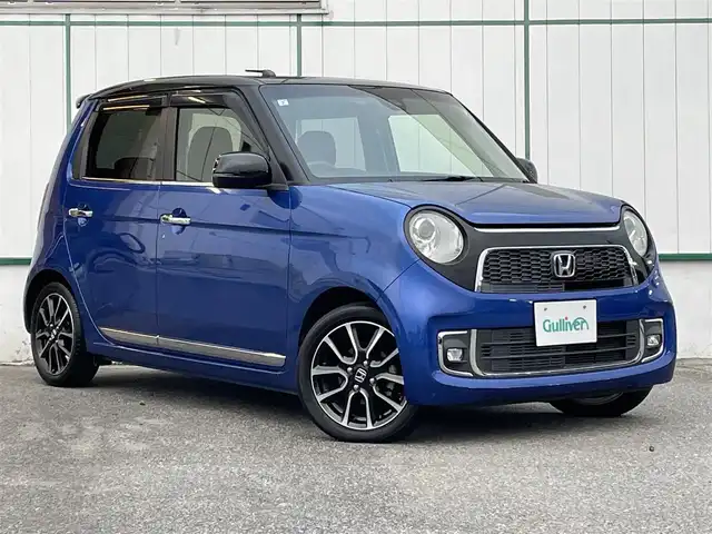 ホンダ Ｎ ＯＮＥ プレミアム ツアラー ローダウン 山梨県 2015(平27)年 3.8万km ブリリアントスポーティブルーメタリック2トーン 純正ナビ(VXM-155VSi)/バックカメラ/ワンセグTV/クルーズコントロール/衝突被害軽減ブレーキ/横滑り防止装置/ドライブレコーダー/ETC/スマートキー/スペアキー/プッシュスタート/純正フロアマット/純正AW15インチ/ハーフレザーシート/保証書