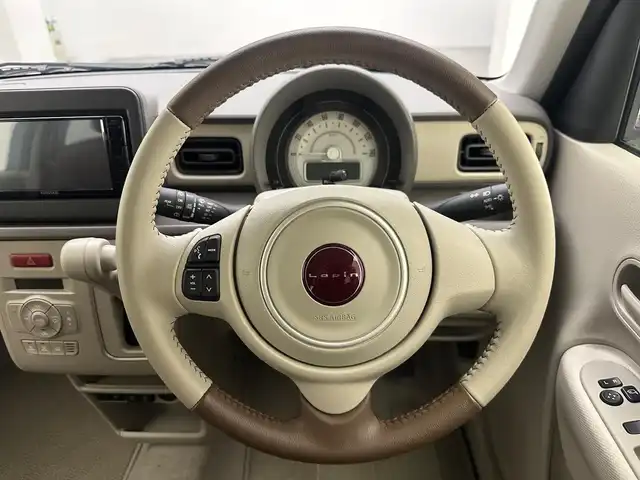 スズキ ラパン ＬＣ L 兵庫県 2024(令6)年 0.2万km トラッドカーキメタリック デュアルカメラブレーキ/純正ナビ＆フルセグTV/（CD＆DVD＆BT）/シートヒーター/コーナーセンサー/ハーフレザーシート/ステアリングスイッチ/オートライト/LEDライト/Aストップ/純正フロアマット/スマートキー/プッシュスタート/Wエアバック