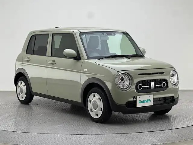 スズキ ラパン ＬＣ L 兵庫県 2024(令6)年 0.2万km トラッドカーキメタリック デュアルカメラブレーキ/純正ナビ＆フルセグTV/（CD＆DVD＆BT）/シートヒーター/コーナーセンサー/ハーフレザーシート/ステアリングスイッチ/オートライト/LEDライト/Aストップ/純正フロアマット/スマートキー/プッシュスタート/Wエアバック