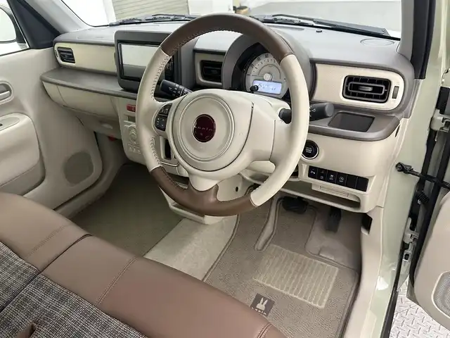 スズキ ラパン ＬＣ L 兵庫県 2024(令6)年 0.2万km トラッドカーキメタリック デュアルカメラブレーキ/純正ナビ＆フルセグTV/（CD＆DVD＆BT）/シートヒーター/コーナーセンサー/ハーフレザーシート/ステアリングスイッチ/オートライト/LEDライト/Aストップ/純正フロアマット/スマートキー/プッシュスタート/Wエアバック