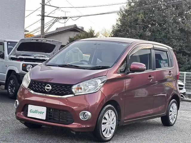 日産 デイズ X 熊本県 2013(平25)年 7.1万km レディッシュマルーンPM 社外7インチナビ（AVN-G02）/【フルセグTV/CD/DVD】/全方囲カメラ/バックカメラ/アイドリングストップ/前後ドライブレコーダー/ETC/オートライト/ウィンカーミラー/プッシュスタート/純正フロアマット/純正ドアバイザー/盗難防止装置/保証書/取扱説明書
