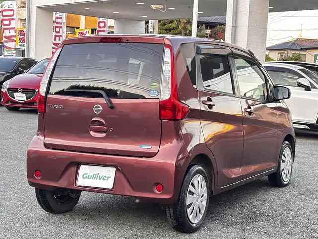日産 デイズ X 熊本県 2013(平25)年 7.1万km レディッシュマルーンPM 社外7インチナビ（AVN-G02）/【フルセグTV/CD/DVD】/全方囲カメラ/バックカメラ/アイドリングストップ/前後ドライブレコーダー/ETC/オートライト/ウィンカーミラー/プッシュスタート/純正フロアマット/純正ドアバイザー/盗難防止装置/保証書/取扱説明書