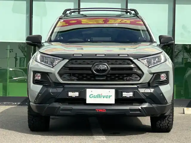 トヨタ ＲＡＶ４ アドベンチャー 和歌山県 2021(令3)年 3.4万km アッシュグレーメタリック/アーバンカーキ TRDフロントガーニッシュ/サンルーフ/ブロックタイヤ/ルーフレール/純正ナビ/バックカメラ/衝突軽減ブレーキ/レーダークルーズコントロール/ブラインドスポットモニター/横滑り抑制機能/ドライブレコーダー/純正ビルトインETC2.0/パワーシート/シートヒーター/シートエアベンチレーション/ステアリングヒーター/LEDヘッドライト/フォグランプ/オートライト/オートマチックハイビーム