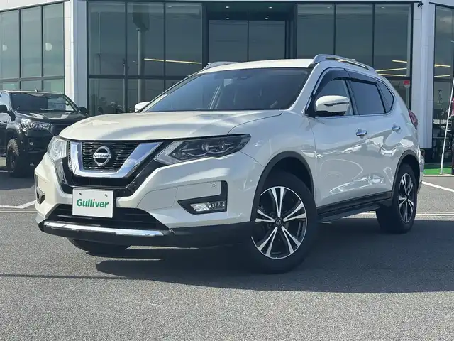 日産 エクストレイル 20X 奈良県 2018(平30)年 5.2万km ブリリアントホワイトパール デジタルインナーミラー　/純正フリップダウンモニター　/純正ナビ　[MM318D-W]/全方位カメラ　/フルセグＴＶ　/電動リアゲート　/衝突被害軽減システム　/コーナーセンサー　/純正１８インチＡＷ