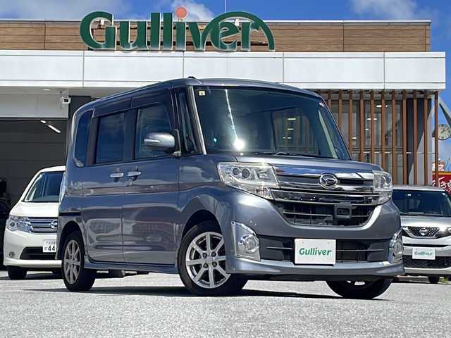 ダイハツ タント カスタム X スマートセレ SA 沖縄県 2014(平26)年 7.2万km タングステングレーM CDオーディオ/パワースライドドア/フロアマット/オートライト/サイドバイザー/スマートキー/ウィンカードアミラー
