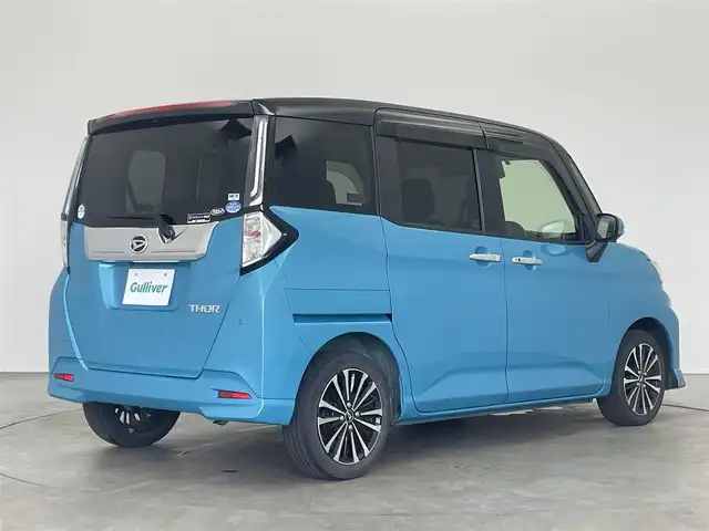 ダイハツ トール カスタムG ターボ 埼玉県 2020(令2)年 2.7万km ブラックマイカメタリック/ターコイズブルーマイカメタリック スマートアシスト　純正ナビ　パノラマモニター　レーダークルーズコントロール　両側パワースライドドア　ドライブレコーダー　ビルトインＥＴＣ　純正アルミホイール　オートライト　ＬＥＤヘッドライト　地デジ