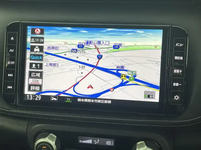 日産 キックス X 熊本県 2021(令3)年 7.6万km ダークブルー 禁煙車　/純正ナビ（ＣＤ・ＤＶＤ・フルセグ・ＢＴ・ＳＤ）/全周囲カメラ　/純正ドライブレコーダー　/ＥＴＣ　/レーダークルーズコントロール　/エマージェンシーブレーキ　/プロパイロット/踏み間違い防止アシスト/車線逸脱警報/ふらつき警報機能/ダウンヒルアシスト/前後クリアランスソナー/デジタルインナーミラー/ハーフレザーシート/純正フロアマット/純正１７インチAW/オートライト/LEDヘッドライト/フォグライト/スマートキー/プッシュスタート/スペアキー1本/取扱説明書