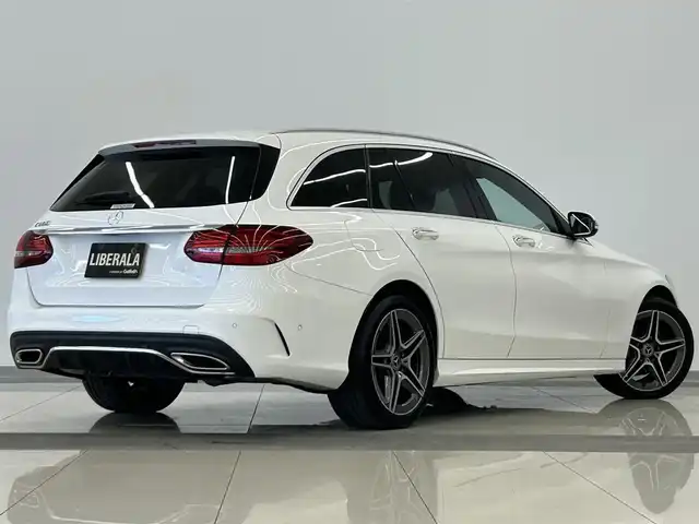メルセデス・ベンツ Ｃ２００ ステーションワゴン アバンギャルドAMGライン 岡山県 2019(令1)年 4.4万km ポーラホワイト 純正ナビ　/Ａｐｐｌｅ　Ｃａｒｐｌａｙ　/シートヒーター　/レザーシート　/レザーシート　/クルーズコントロール　/レーンアシスト　/レーンキープ/レーダーセーフティ　/エアサスペンション　/オートハイビーム　/ブラインドスポット/アイドリングストップ/ハンドルアシスト/横滑り防止装置/衝突軽減防止装置/オートライト/オートハイビーム/純正アルミ