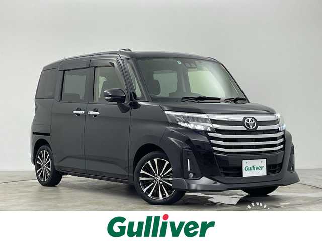 トヨタ ルーミー カスタムG－T 群馬県 2022(令4)年 2.2万km ブラックマイカメタリック ワンオーナー　純正９型ナビ　Ｂカメラ　スマアシ　衝突軽減　レーダークルーズ　ＡＨＢ　コーナーセンサー　両パワスラ　前後ドラレコ　ＬＥＤヘッド　ＬＥＤフォグ　ビルトインＥＴＣ　Ｐスタート　純正アルミ　禁煙車