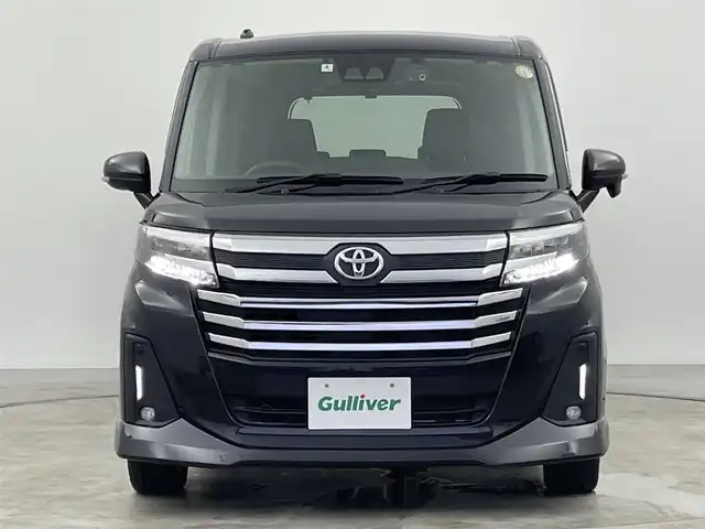 トヨタ ルーミー カスタムG－T 群馬県 2022(令4)年 2.2万km ブラックマイカメタリック ワンオーナー　純正９型ナビ　Ｂカメラ　スマアシ　衝突軽減　レーダークルーズ　ＡＨＢ　コーナーセンサー　両パワスラ　前後ドラレコ　ＬＥＤヘッド　ＬＥＤフォグ　ビルトインＥＴＣ　Ｐスタート　純正アルミ　禁煙車