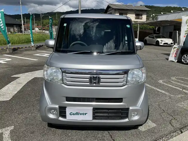 ホンダ Ｎ ＢＯＸ G Lパッケージ 広島県 2012(平24)年 4.1万km アラバスターシルバーメタリック 純正ディラーナビ（VXM-128VSX）/バックカメラ/ワンセグ/CD/DVD/AM/FM/純正フリップダウンモニター/左側パワースライドドア/シートカバー/スマートキー/スペアキー