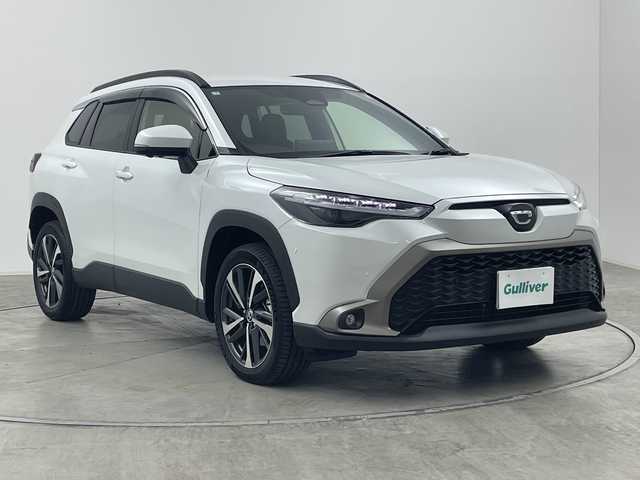 トヨタ カローラ クロス ハイブリッド Z 群馬県 2025(令7)年 0.7万km プラチナホワイトパールマイカ 純正１０．５型ナビ　全周囲カメラ　ＬＥＤリヤフォグランプ　トヨタチームメイト　ＢＳＭ　ハーフレザーシート　シートヒーター　ＥＴＣ２．０　衝突被害軽減ブレーキ　レーンアシスト　LEDヘッドライト　禁煙
