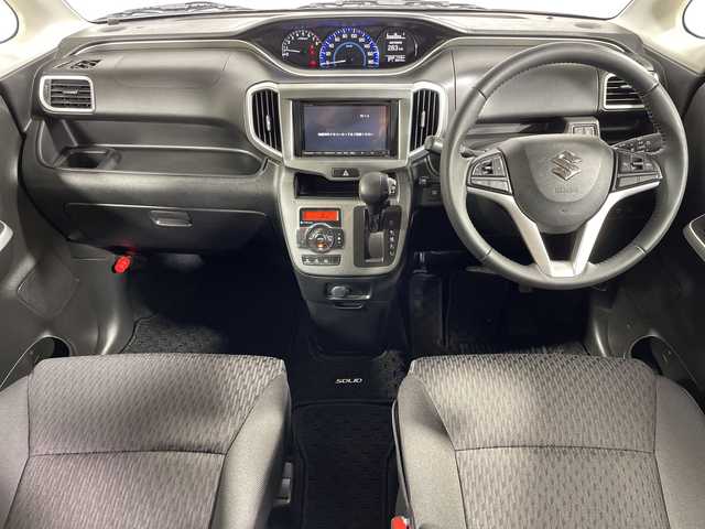 スズキ ソリオ HV MZ 神奈川県 2016(平28)年 3.7万km ピュアホワイトP 社外SDナビ・7型/型式　CN-R330D/両側パワースライドドア/デュアルカメラブレーキサポート/クルコン/D席シートヒーター/ビルトインETC/社外ドラレコ（前後）/純正フロアマット/ステアリングスイッチ/プッシュスタート/スマートキー/スペアキー/取扱説明書/保証書/HIDヘッドライト/オートライト/純正14インチAW/ルーフレール/ドアバイザー/電動格納ミラー/誤発進抑制機能/車線逸脱警報機能/ふらつき警報機能/先行車発進お知らせ機能/エマージェンシーストップシグナル