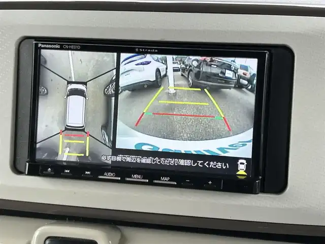 ダイハツ ムーヴ キャンバス 大阪府 2021(令3)年 2.2万km パールホワイトⅢ/ナチュラルベージュマイカメタリック 2トーン 社外ナビ　Stradaナビ/・Bluetooth/フルセグTV/CD/DVD/IPod/ラジオ/主要装備/・アラウンドビューモニター/・衝突軽減ブレーキ/・横滑り防止装置/・両側パワースライドドア/・ステアリングスイッチ/・ハロゲンヘッドライト/・オートマチックハイビーム/・ヘッドライトレベライザー/・フォグランプ/・純正ホイールキャップ/・純正フロアマット/・前後ドライブレコーダー/・ETC