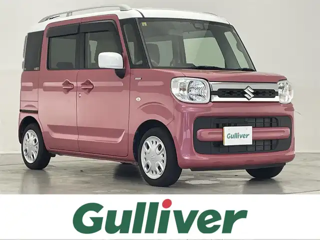 スズキ スペーシア HYBRID X 2トーン 滋賀県 2018(平30)年 5.6万km チアフルピンクメタリック/ホワイト2トーンルーフ KENWOOD製7インチナビ/【Bluetooth/CD/DVD/フルセグTV/iPod/SD】/純正ビルトインETC/バックカメラ/プリクラッシュセーフティ/レーンディパチャーアラート/リアソナー /オートライト/オートマチックハイビーム/D席シートヒーター/両側パワースライドドア/プッシュスタート/スマートキー/ドアバイザー/後席サンシェード